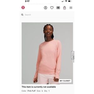Lululemon pink sweatshirt Size 4